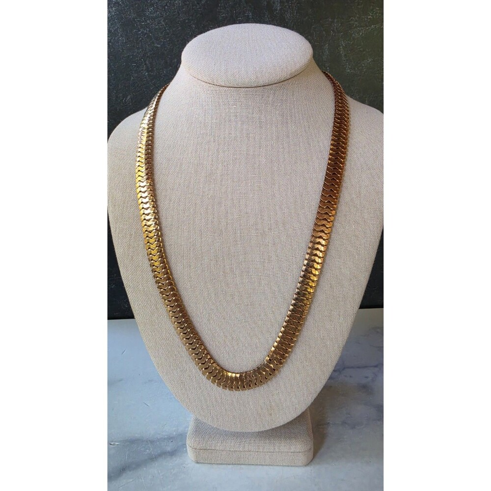 Copper Tone Stainless Steel Chain Necklace Vintage Costume Jewelry READ